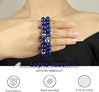 Vista 66 de 2Pcs Healing Crystal Bracelets for Women Handmade Beaded Bracelet Healing Prayers Crystal 8mm Natural Stone Beads Bracelet Stress Relief Get Well