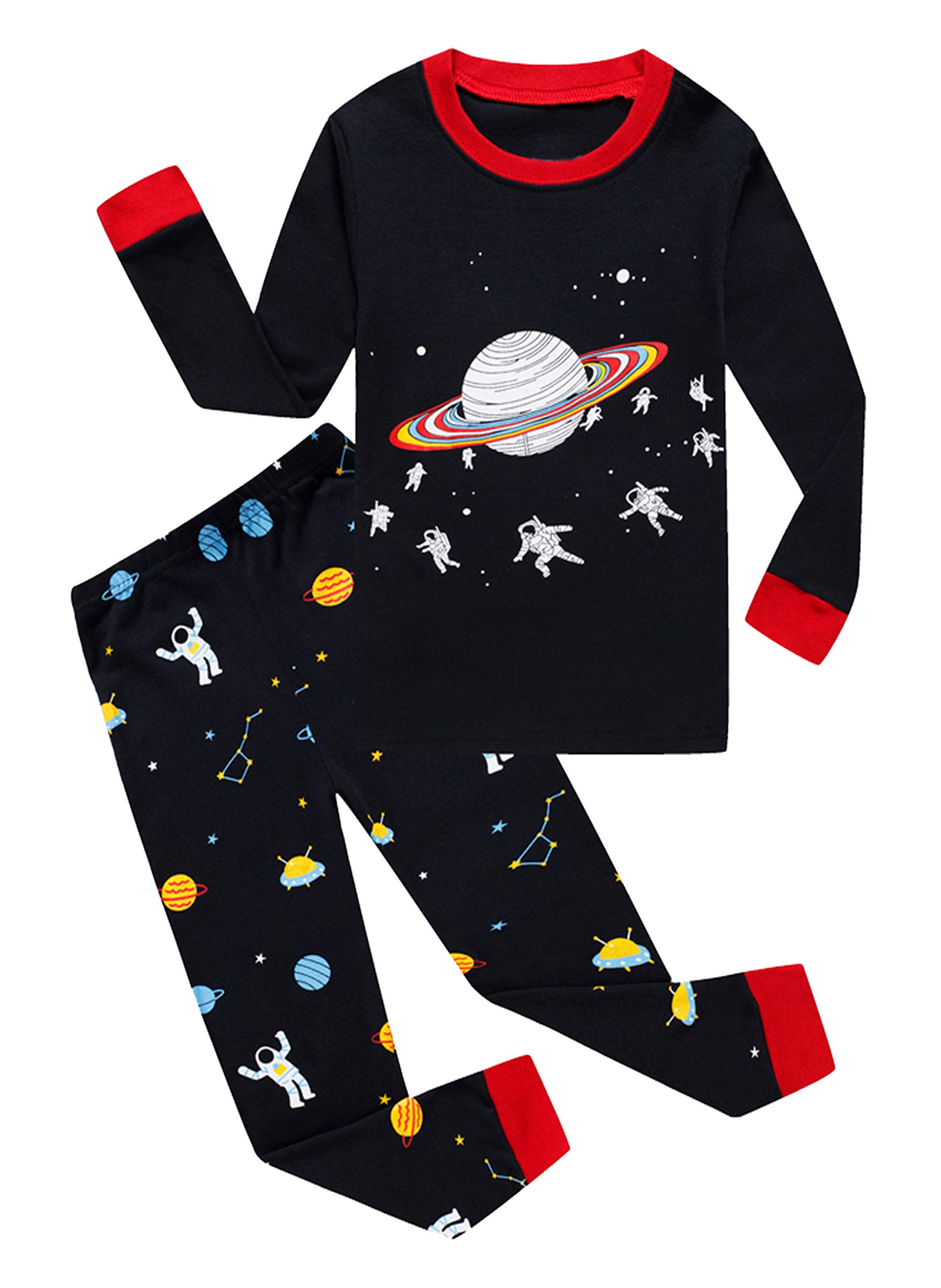 Family Feeling Kids &amp; Toddler Boys Pajamas 2 Piece Pjs Set 100% Cotton Sleepwear