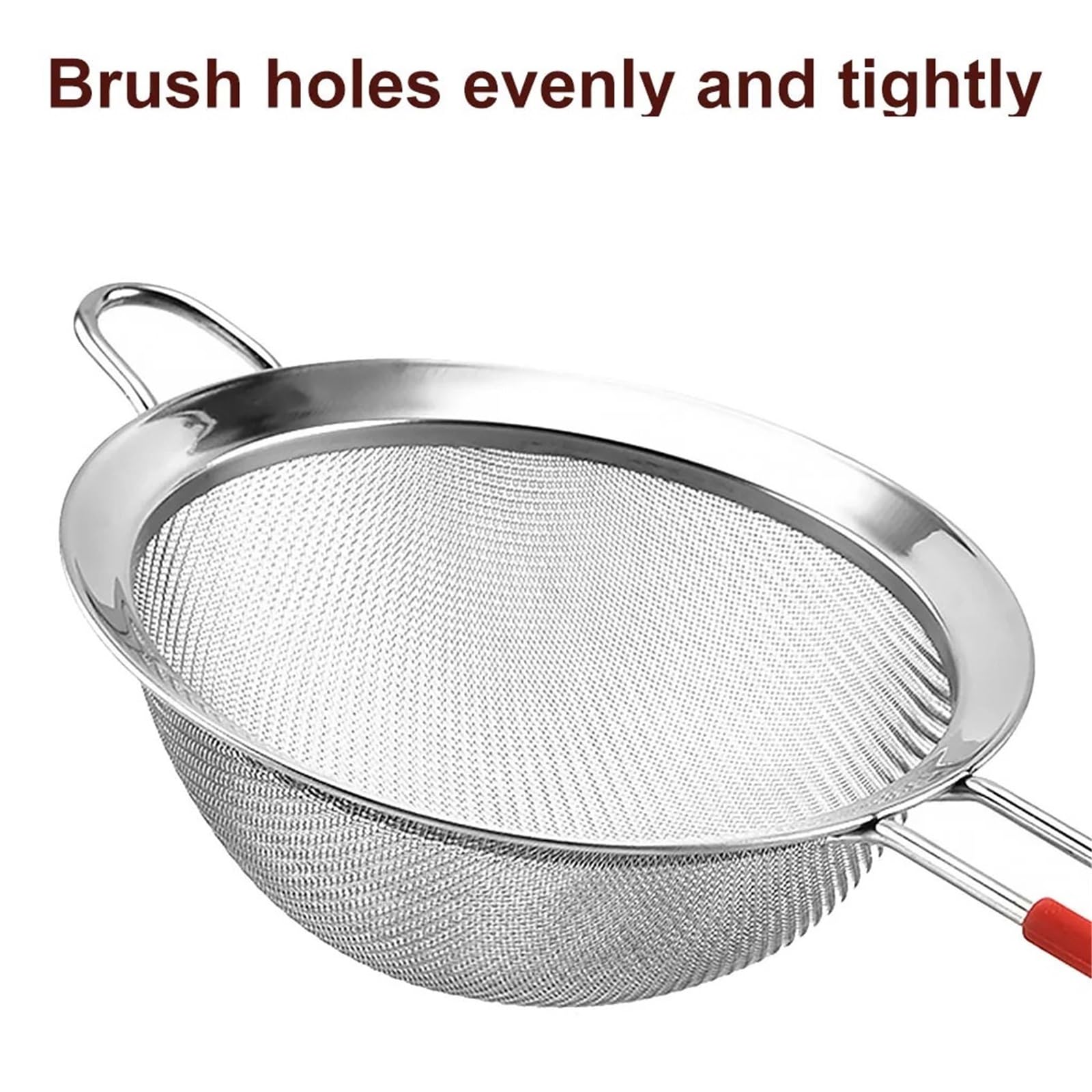 Juego de tamiz de harina de acero inoxidable, 2 coladores y tamiz de malla 30 de mano, perfecto para hornear y cocinar, herramienta de cocina para tamizar harina y colador de aceite (8 cm)