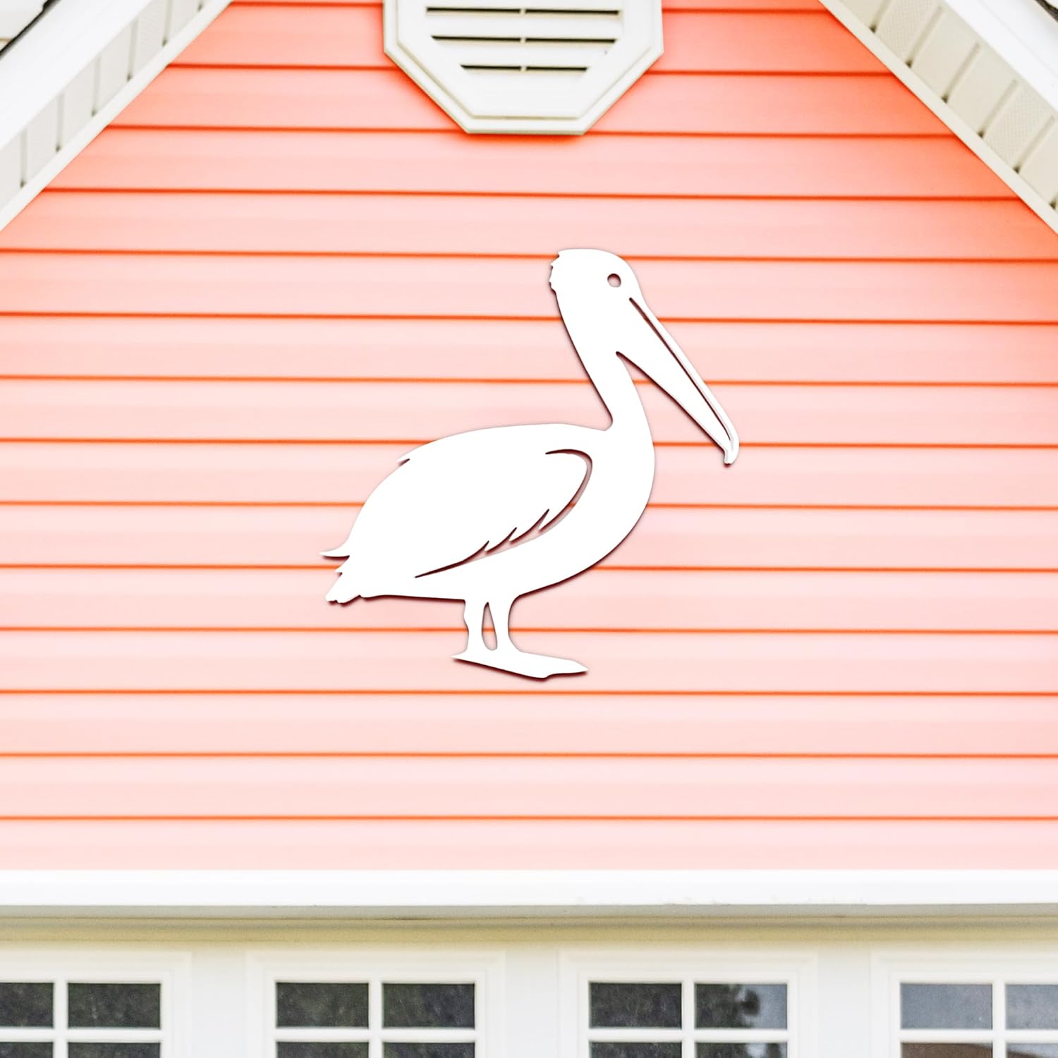JennyGems Outdoor Pelican Wall Art – Coastal Beach House Decoration – Weatherproof PVC Seaside Bird Accent for Cottage, Fence, Shed, Indoor Outdoor (3 Foot)