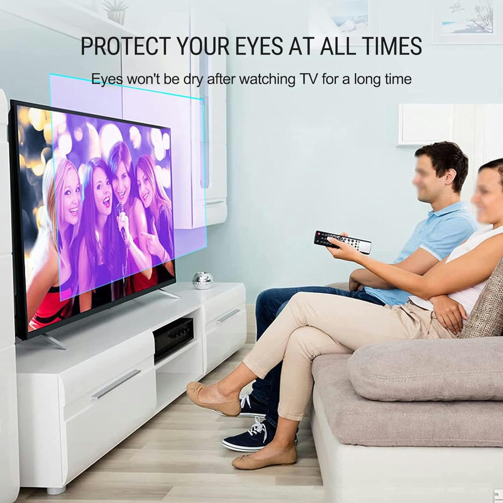 Pellicola Protettiva Opaca Antiriflesso per Schermo TV, 40" Filtro Anti Luce Blu per Alleviare L'Affaticamento degli Occhi per LCD, LED, OLED, QLED, 4K HDTV