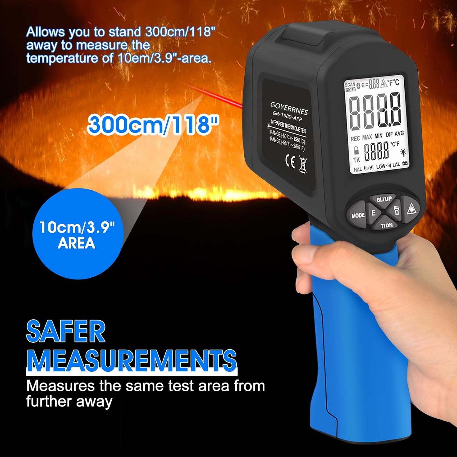 GOYERRNES GR-1580-APP Pyrometer measuring from a distance