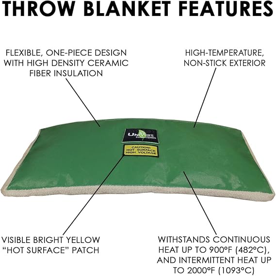 Unitherm Insulated Throw Blanket with 12 in L, 12 in W TB1212-1 Each