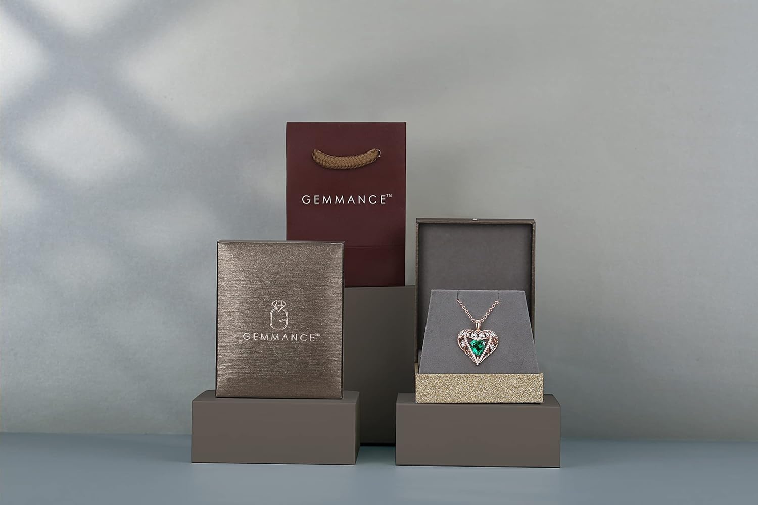 5 Heart Crystal Necklace 18K Rose Gold Plated - Pendant with 18”+2” 925 Sterling Silver Chain - Birthstone Jewelry for Women and Girls - Gift for Birthday, Christmas - Image 6