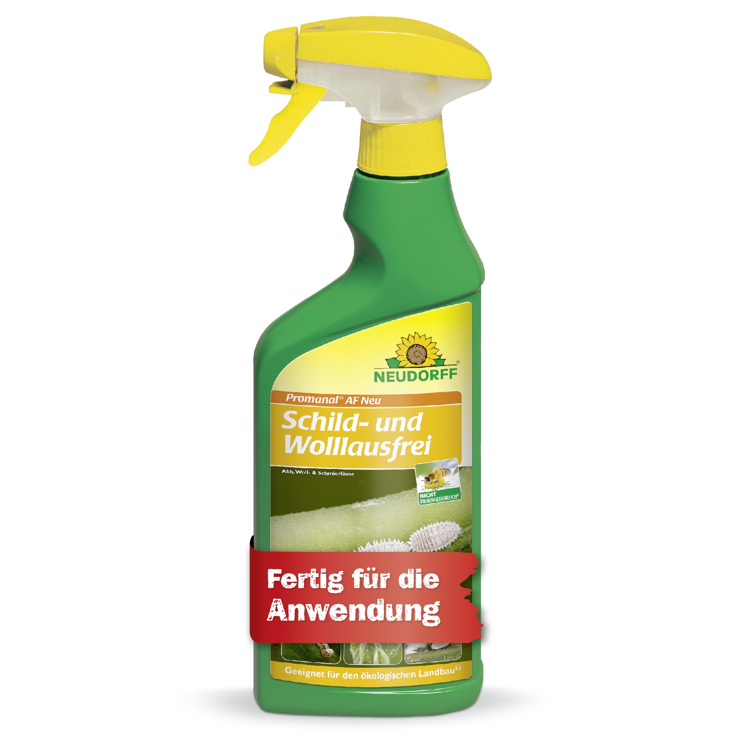 Neudorff Promanal AF Neu Schild- und Wolllausfrei 500 ml - Bekämpft Schildläuse und Wollläuse sowie Spinnmilben an hartlaubigen Zierpflanzen wie z.B. Oleander und Olive
