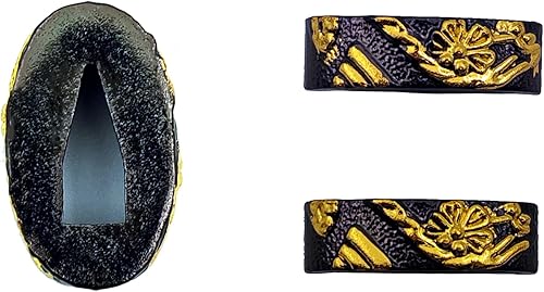 Miniatura 4 de OKSs Katana Tsuba Set - Protector de espada samurái de aleación hecho por galvanoplastia y molienda, y tiene buena resistencia al óxido y al desgaste