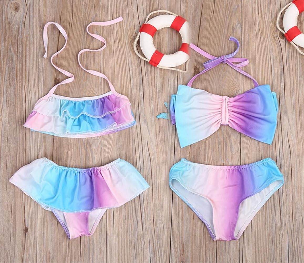 Amazon.com: stylesilove Kids Girls Colorful Bikini Swimwear
