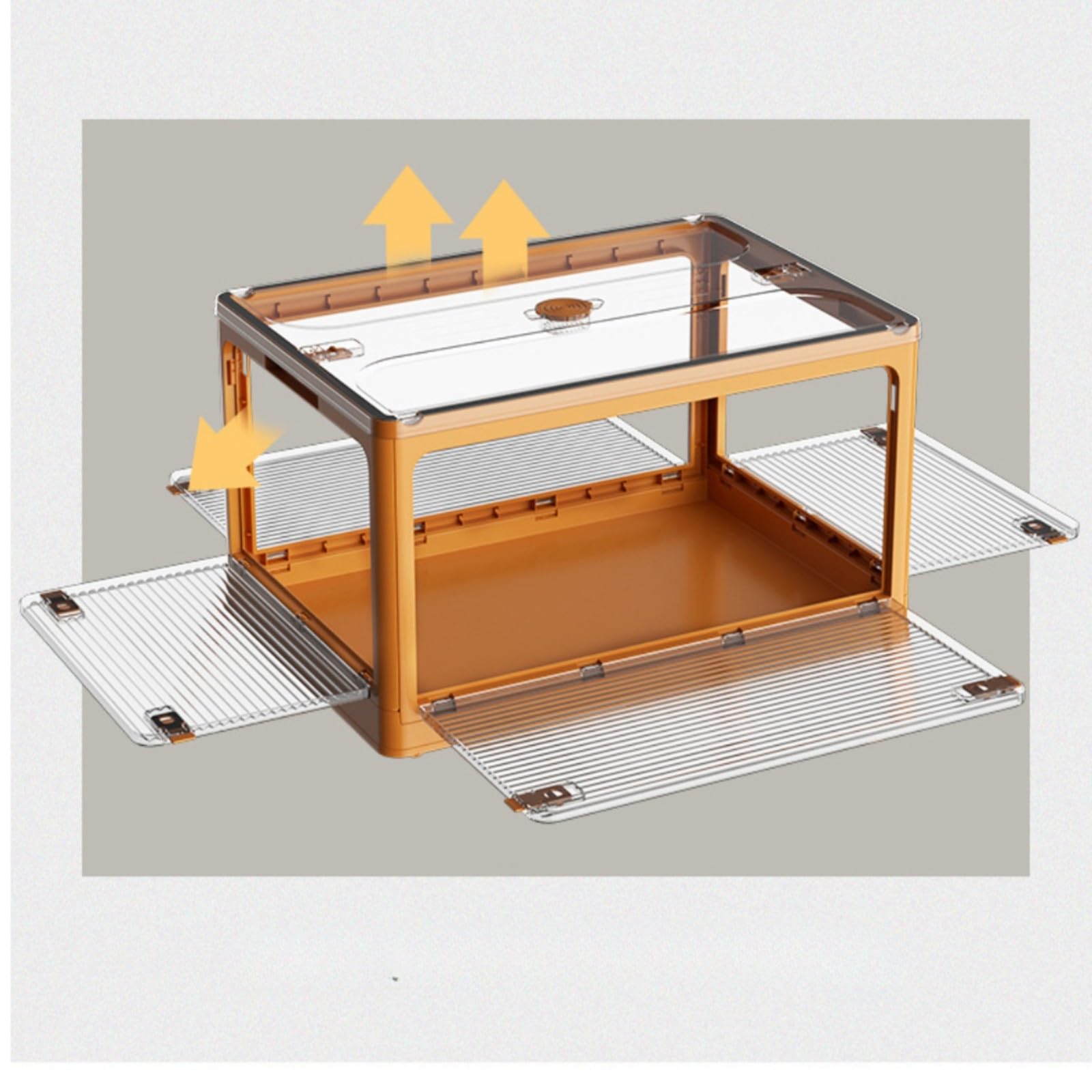 Amagogo Scatola Portaoggetti Pieghevole in Plastica Salvaspazio Scatola Portaoggetti con Chiusura a Scatto Resistente All'usura per Armadio, Garage, 40.5x29x24CM