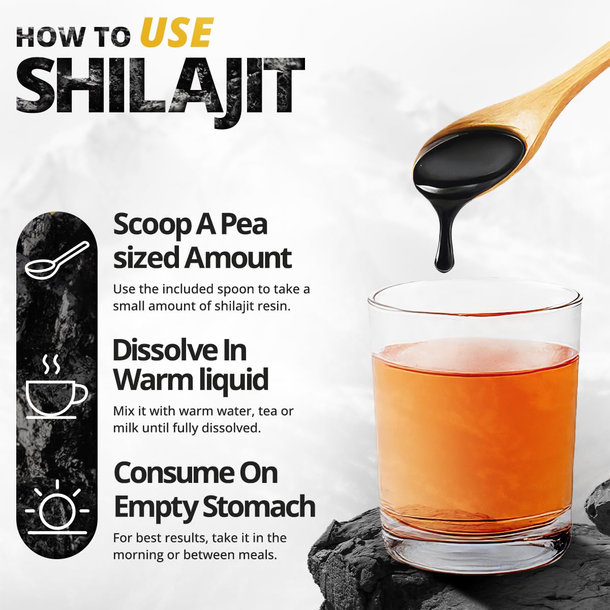 Sultan Night Pure Himalayan Shilajit Resin | Helps Improve Immunity | Power | Strength | Stamina & Muscle Growth for men & women | Lab-Tested Purity | 80 Servings | 20g (Pack of 1) — Amazon image 5