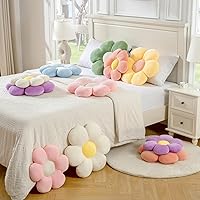 Vista 4 de Almohada de Flores, Linda Almohada Decorativa Cojín de Margaritas 15.75" Blanco Almohadas Decorativas para el Hogar para Cama, Sofá, Sillón