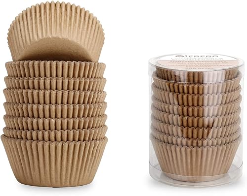 Miniatura 5 de Gifbera Forros naturales inodoros para cupcakes, papel estándar a prueba de grasa, 200 unidades, color natural