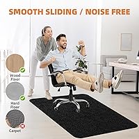 Vista 2 de HomeMall - Alfombrilla para silla de oficina para suelo de madera dura y baldosas, alfombrilla para silla de computadora, protector de piso