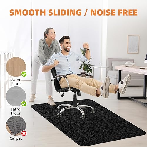 Miniatura 2 de HomeMall - Alfombrilla para silla de oficina para suelo de madera dura y baldosas, alfombrilla para silla de computadora, protector de piso