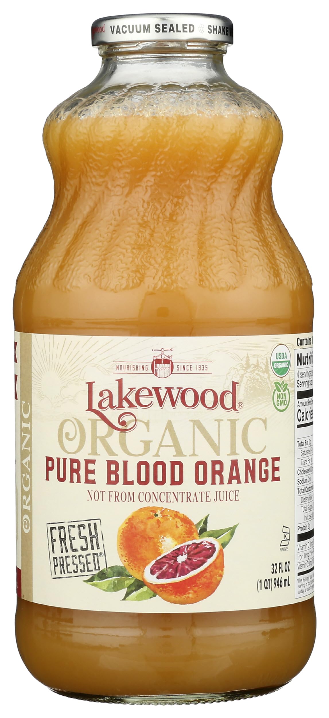 Lakewood, Juice Pure Blood Orange Organic, 32 Fl OzUSDA Organic
