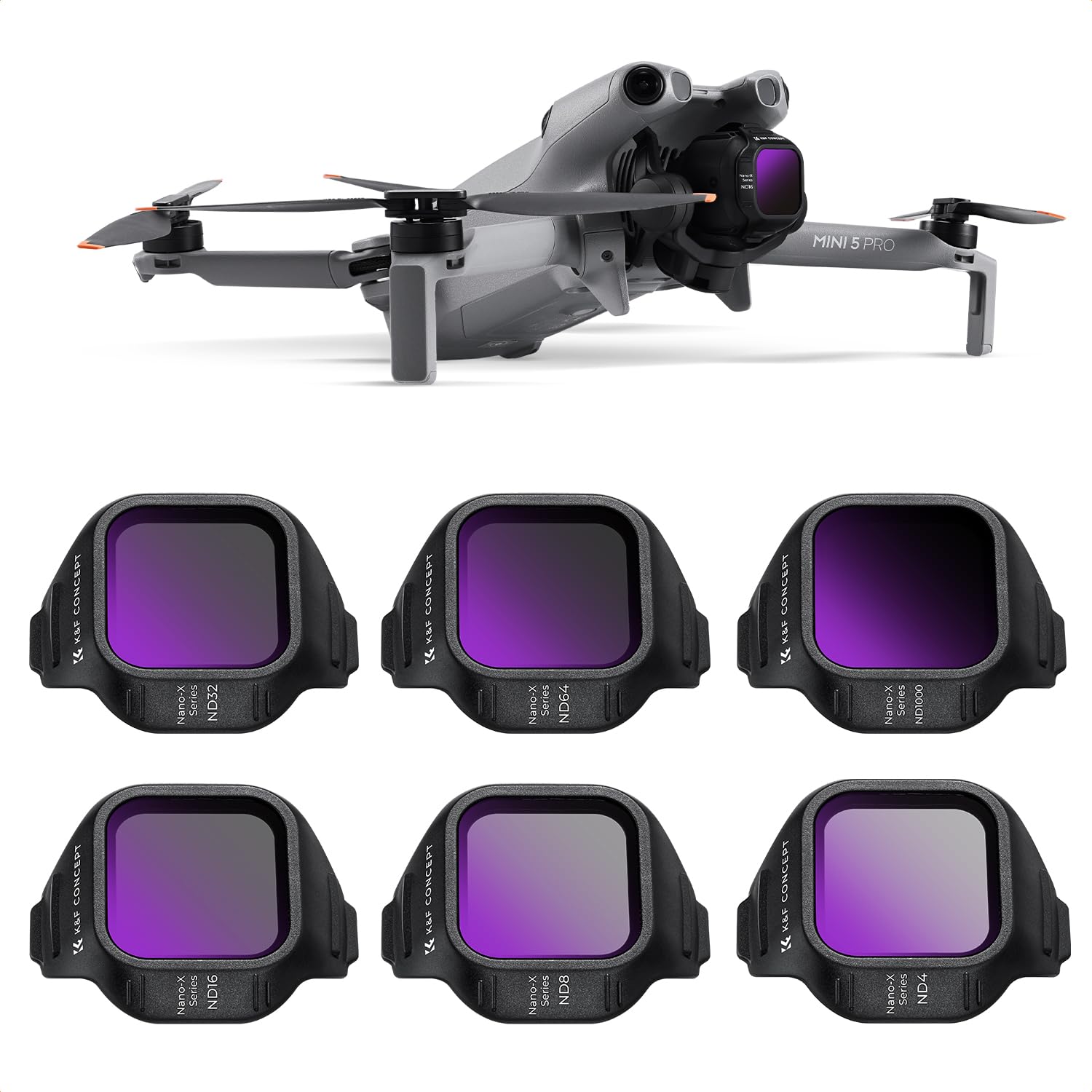 K&amp;F CONCEPT ND Filter Set for DJI Mini 5 Pro, ND4 ND8 ND16 ND32 ND64 ND1000