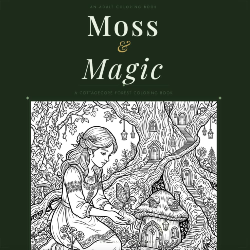 Moss & Magic: A Cottagecore Forest Coloring Book