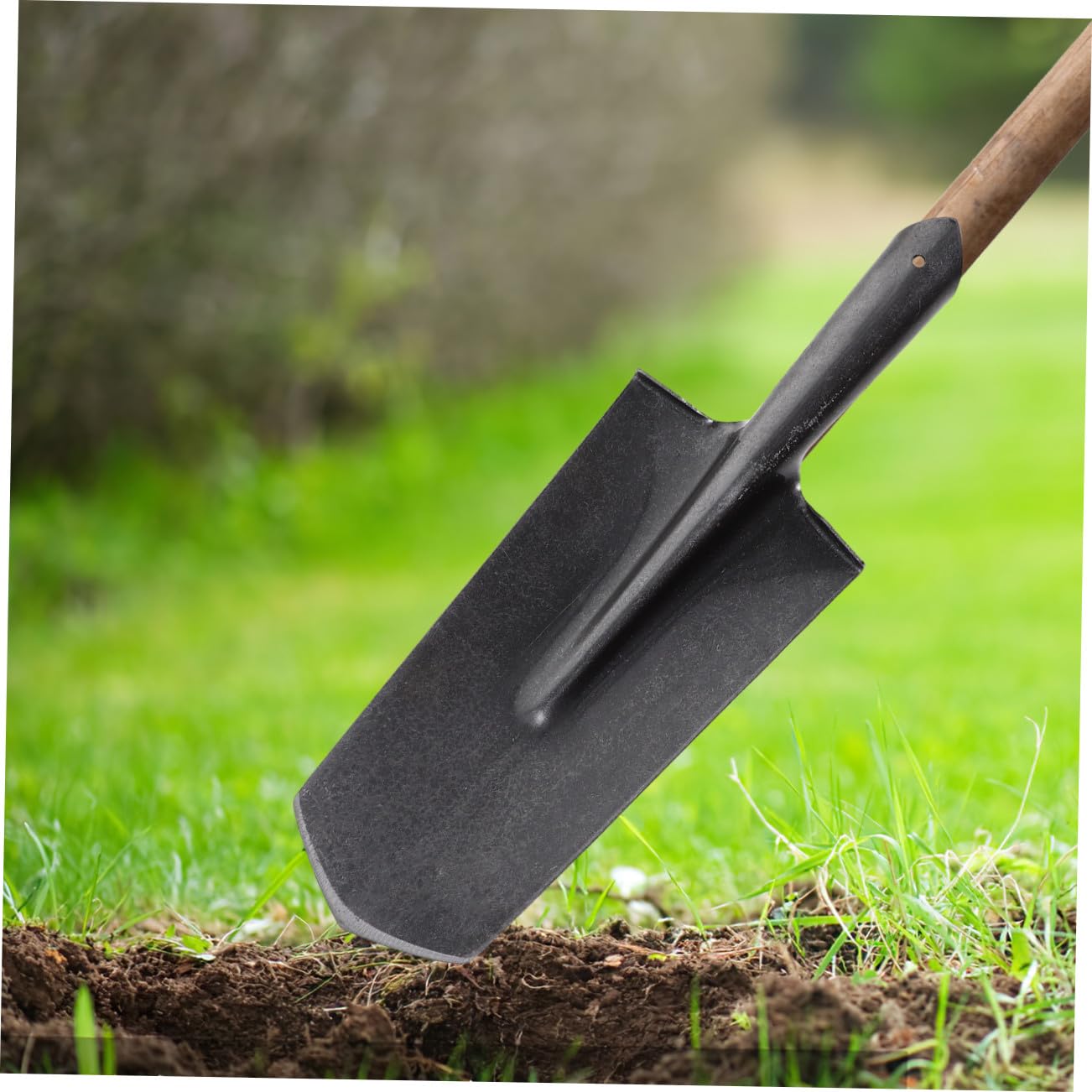 Abaodam Herramienta de Jardinería para Excavar y Plantar Pala de Acero Manganeso Mango Resistente Adecuado para Trabajo en Huerto y Jardín