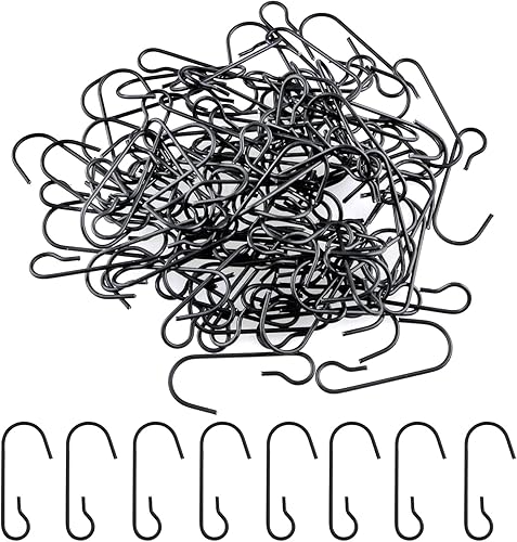 Gancho para adorno, 100 ganchos negros para adornos de Navidad, ganchos colgantes de alambre de metal flexibles para árbol de Navidad, fiesta de