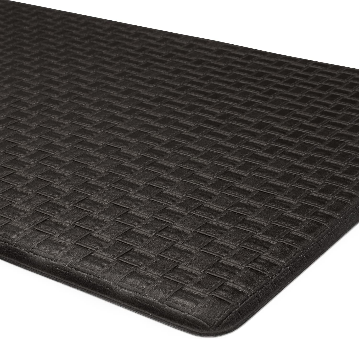 Achim Home Furnishings Woven-Embossed Faux-Leather Anti-Fatigue Mat - 20in x 39in - Tan