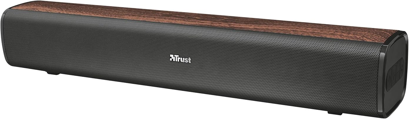 Trust Vigor Soundbar Wireless Effetto Estetico Legno per Pc Telefono Tablet con Ingressi Bluetooth USB Cablati Marrone Trust Vigor Soundbar Wireless Effetto Estetico Legno per Pc Telefono Tablet con Ingressi Bluetooth USB Cablati Marrone
