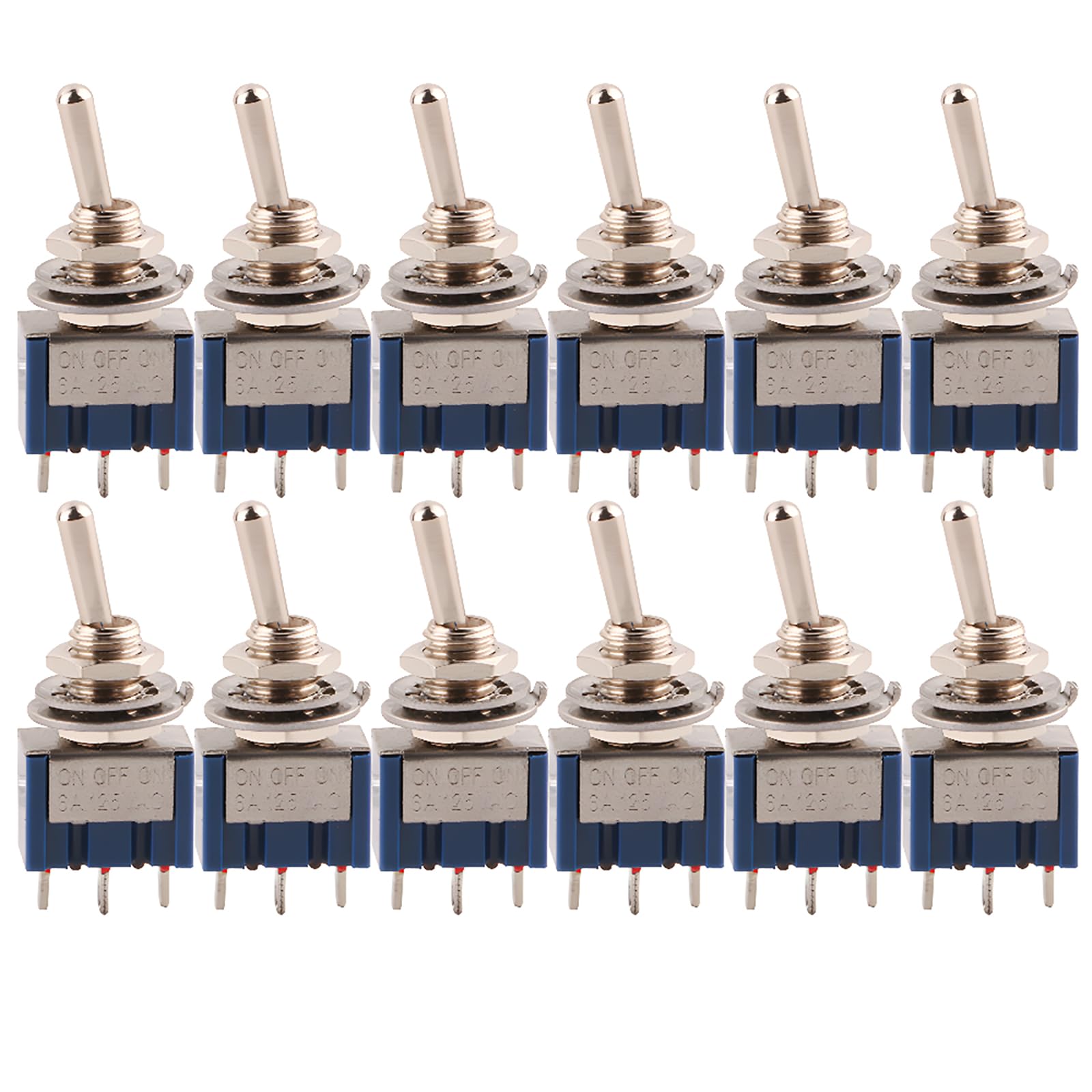 Blue Toggle Switch 12 Pcs SPDT Mini Toggle Switch - On/Off/On 3 ...
