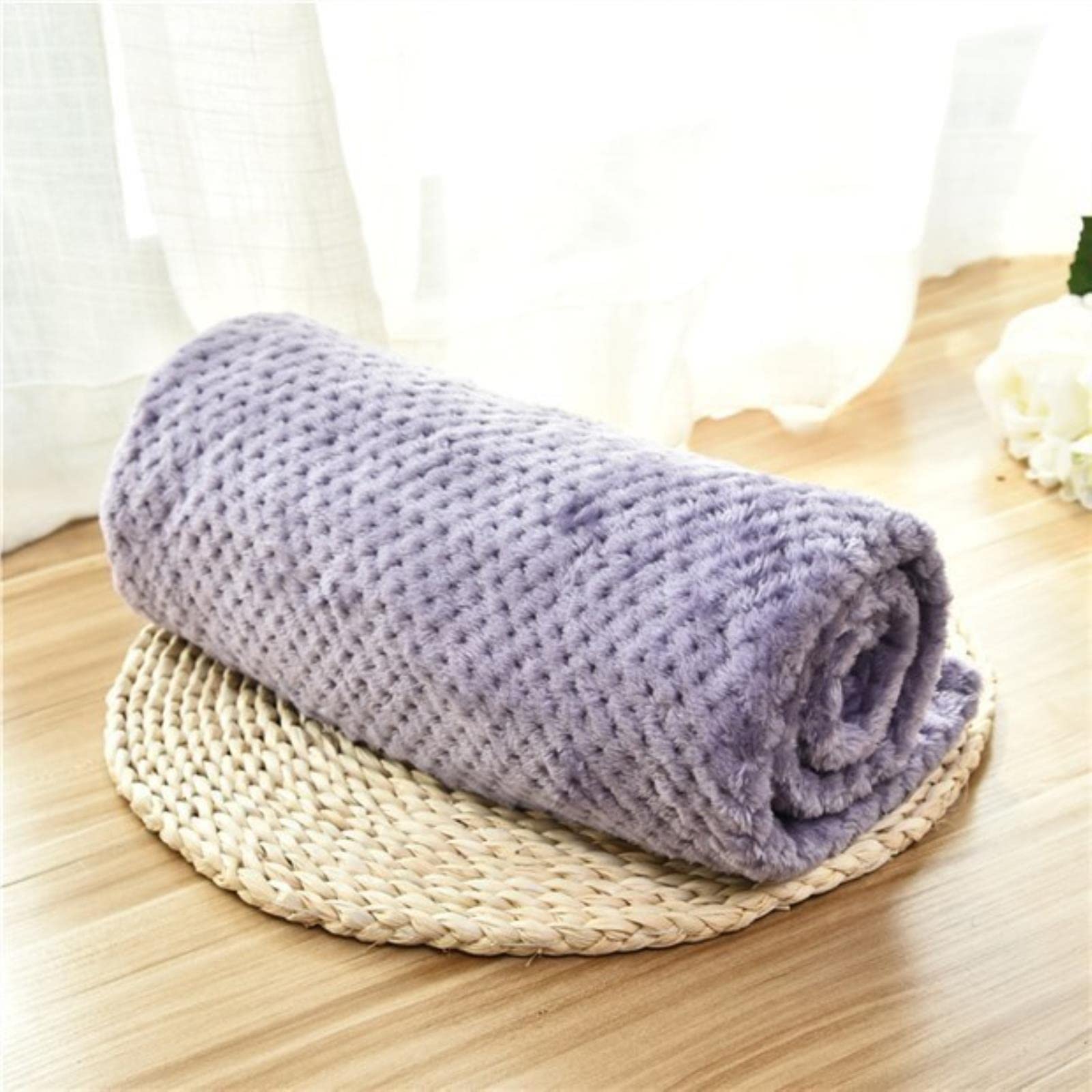 Couverture pour chien doux chaud chat matelas peluche violet