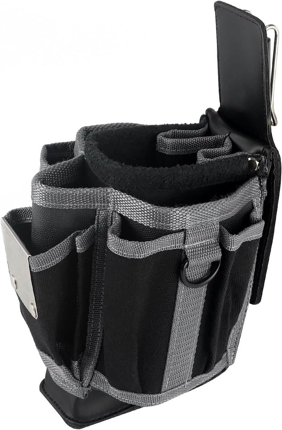 MP2X Leather Backed Medium-Sized Tool Pouch, Heavy Duty Tool Organizer with 11 Pockets, Belt Clip & D-Rings, Practical Medium-Sized Tool Bag for Electrician, Construction, Worksite