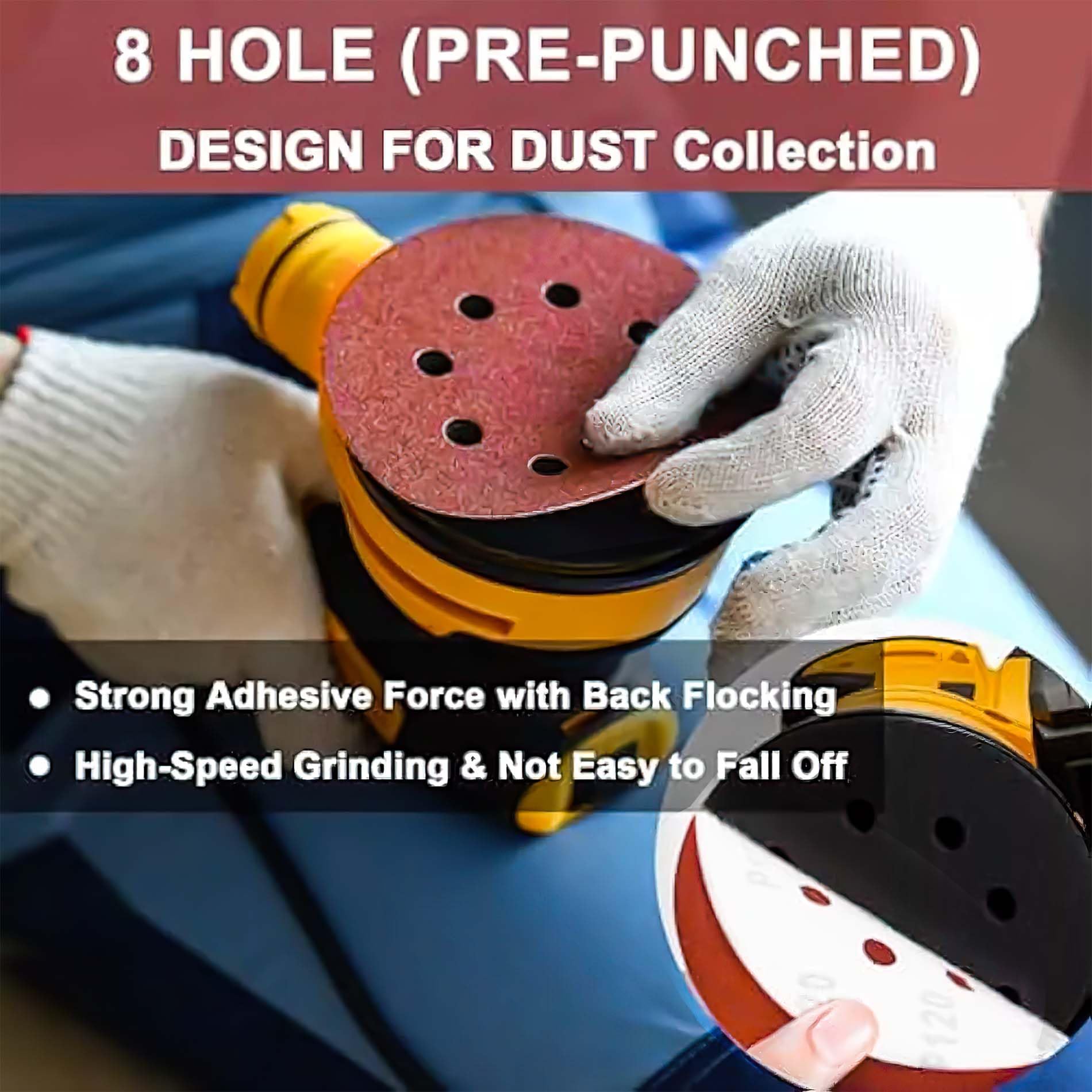 100 Pièces Disque Poncage 125mm,grain 180 Pour Ponceuses à Disque