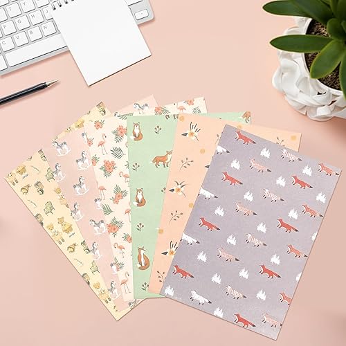 Miniatura 7 de El juego de 55 sobres de papel de papelería incluye 36 papeles de papelería de escritura rayados y 18 sobres con 48 calcomanías redondas de colores,