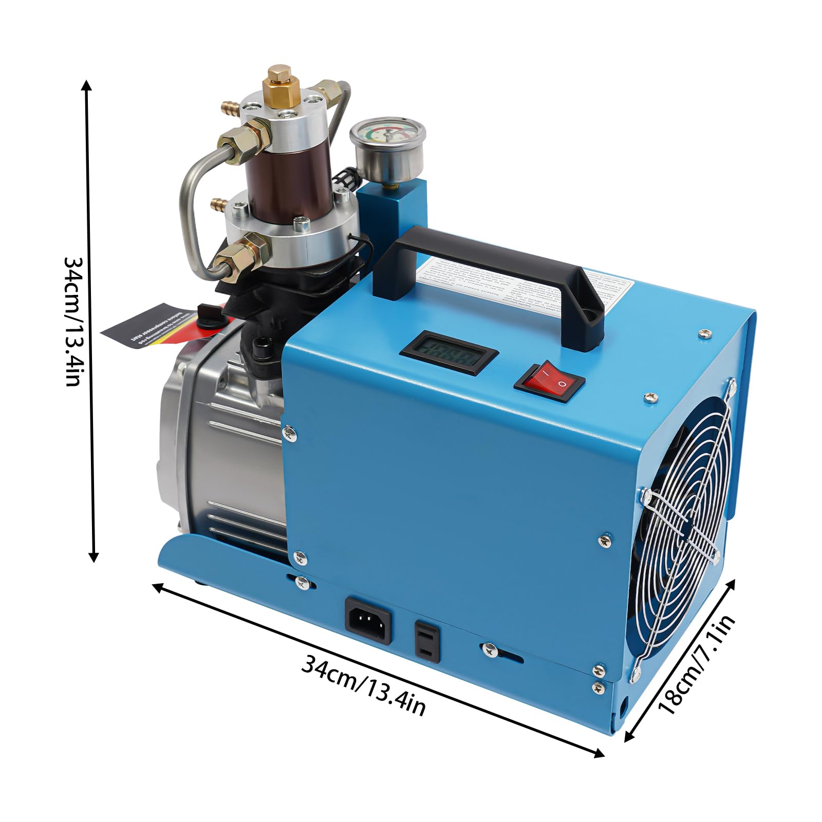 PCP Kompressor 300Bar 230V 1800W Luftkompressor Hochdruck Druckluftpumpe 2800U/min 100L/min Wasser-Öl-Abscheider 2-Stufig-Kompression Wasser-&Luftkühlung für PCP-Gewehr Druckluftpistole Tauchflasche
