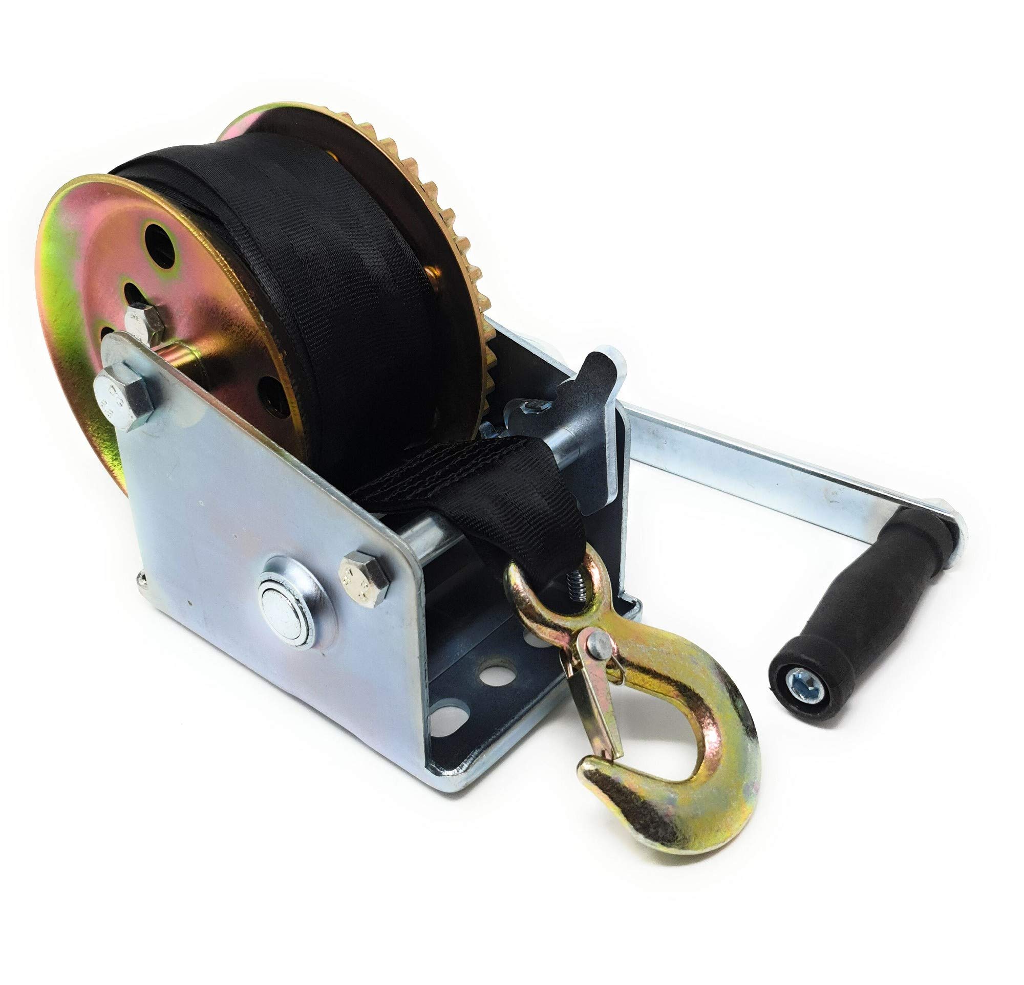 DWTGERMANY 101245 6 m 500 kg Strap Winch Hand Winch Ratchet Mechanism
