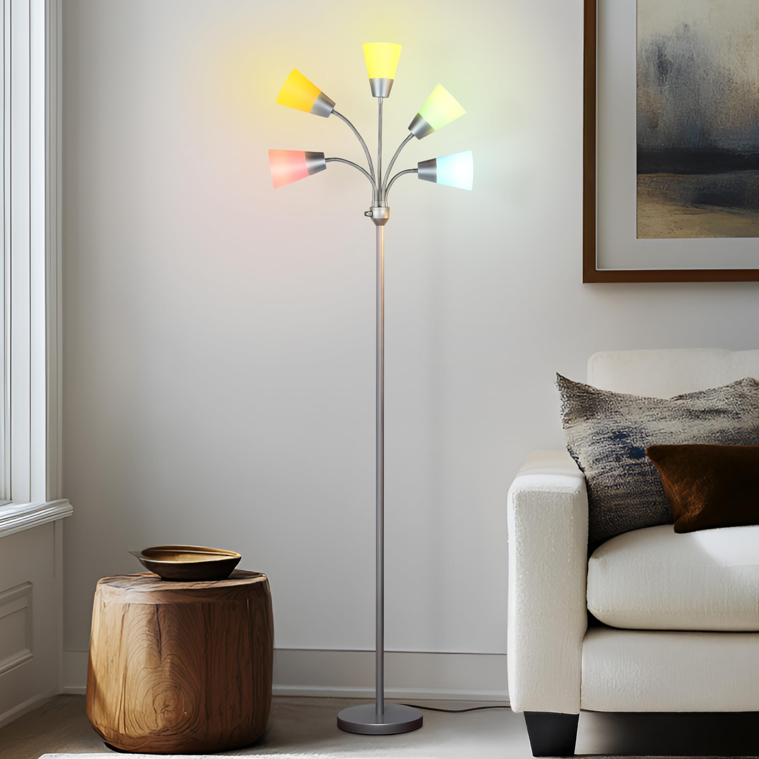 Brightech Medusa Modern LED Floor Lamp – Multi Head Floor Lamp for