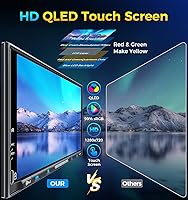 Vista 3 de PLZ estéreo de coche inalámbrico de doble DIN de 7" con pantalla QLED para automóvil, Apple Carplay, Radio, Android Auto, Bluetooth 5.3, Cargador