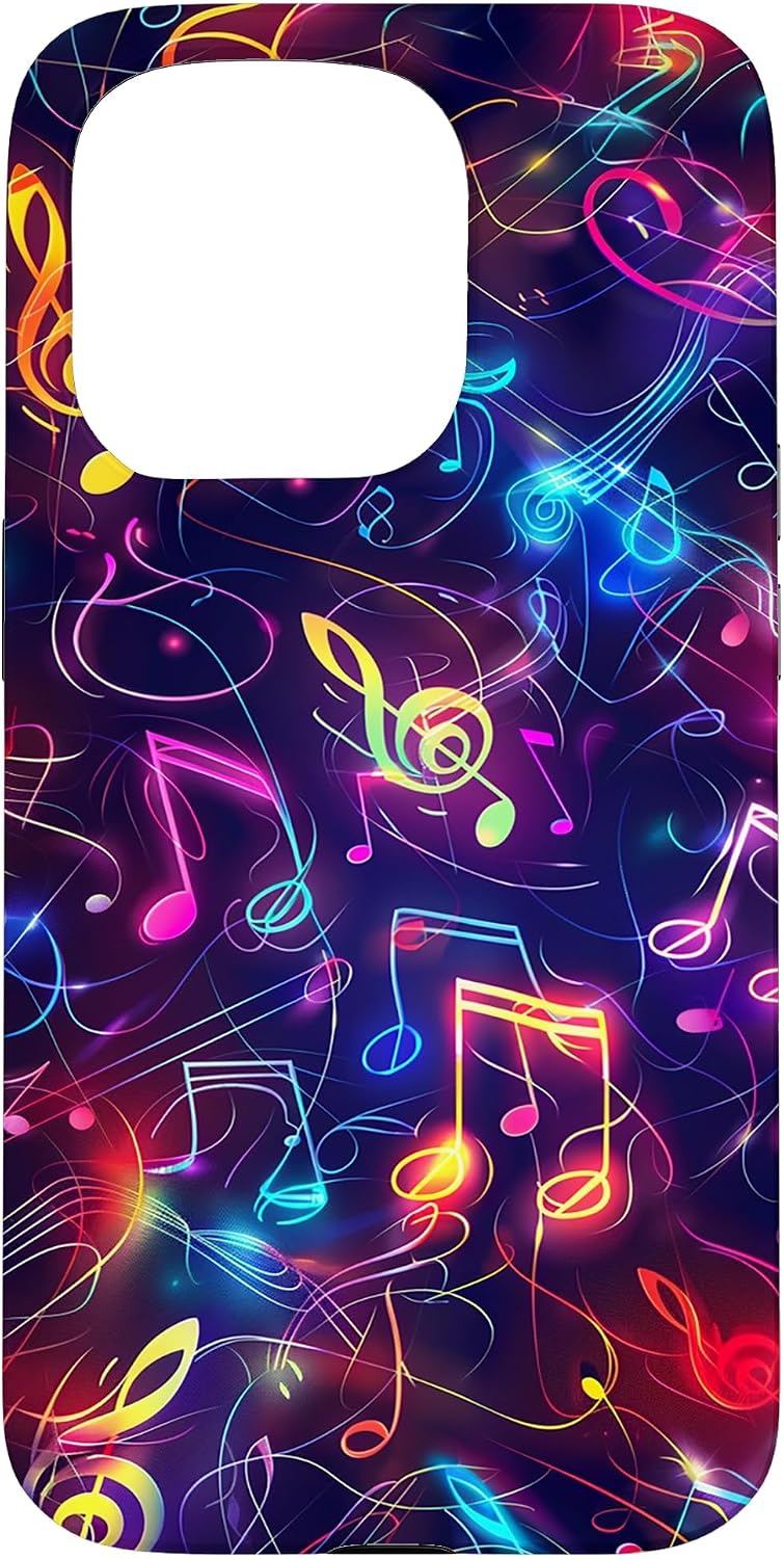 Colorful Music Notes Clef Case for iPhone 15 Pro