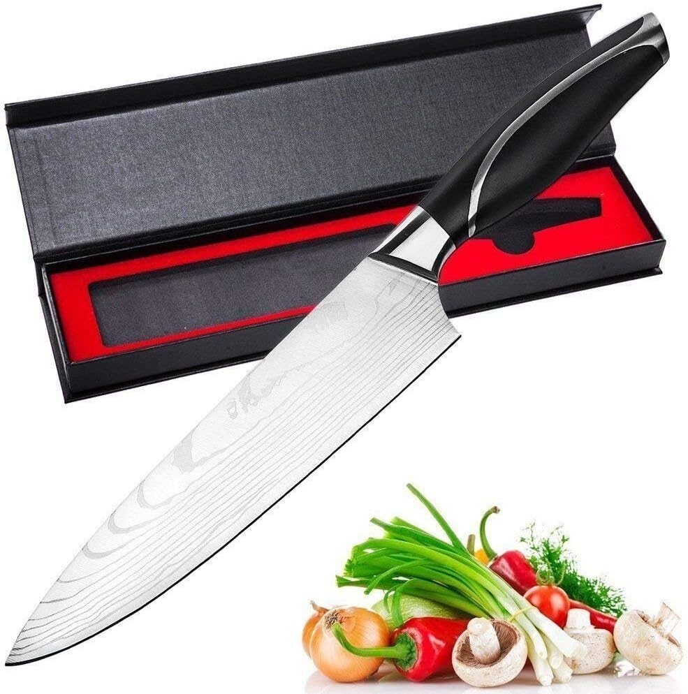 Chef Knife ,TEMEISI Chef's Knife 8 inch, Japanese High Carbon Stainless Steel Knives Damascus for Professional kitchen knife ,Ultra Sharp ,Wear Resistant, Anti Corrosion,with Ergonomics Handle