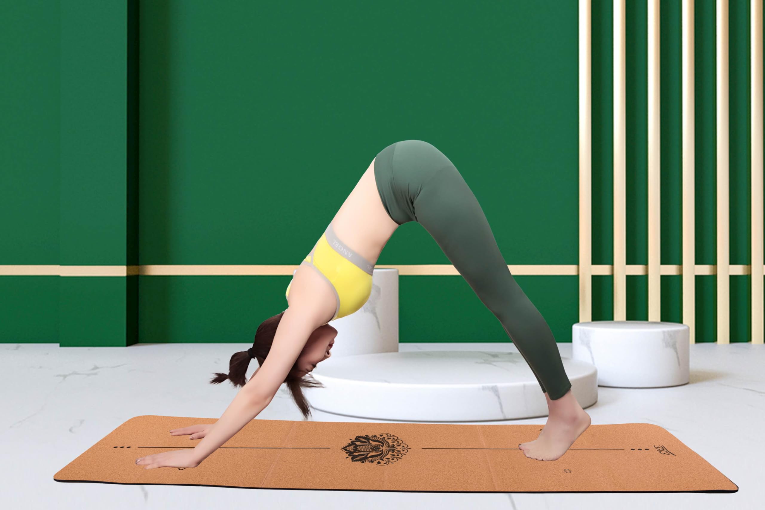 EKE Esterilla de yoga plegable, 5 mm de grosor, tamaño estándar, plegable, ligera y portátil, adecuada para yoga, pilates, fitness, deportes, entrenamiento, viene con bolsa de transporte de