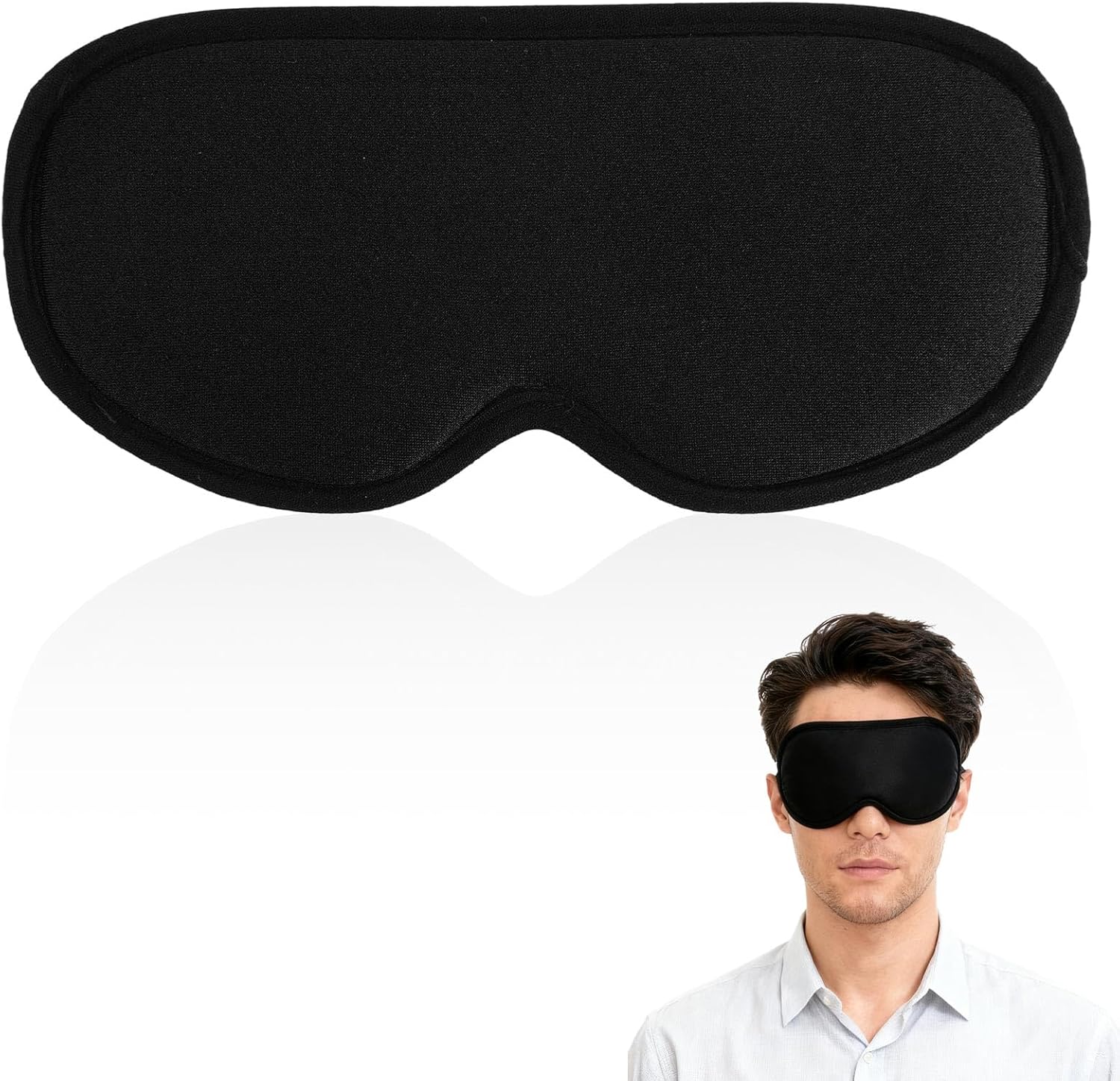 Soft Sleep Mask for Eyes, Moisture Chamber Glasses with Earbud Storage Design Reusable Lightweight Hydrating Eye Mask Comfortable Sleep Goggles for Naps Meditation Yoga