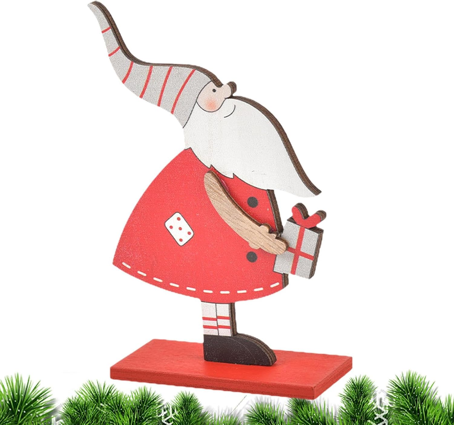 High Heel Santa Claus Centerpiece - Tabletop Decoration Santa Ornament,Wooden Crafts Photo Props, Desk Decor Table Centerpieces, Decorations High Heel