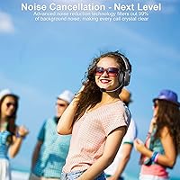 Vista 2 de Auriculares Bluetooth BRAMMAR Trucker con cancelación de ruido AI y micrófono, auriculares Trucker con 65 horas de tiempo de conversación y botón