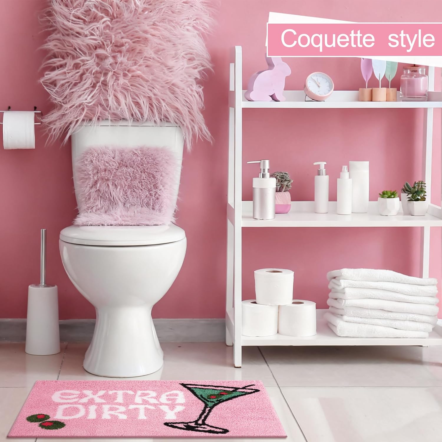 Drydiet Extra Dirty Martini Bathroom Rugs Cocktail Martini Bath Mat Non Slip Absorbent Shower Bath Party Decorations Washable 20x32 Inch Rugs for Bathroom Kitchen, Bedroom