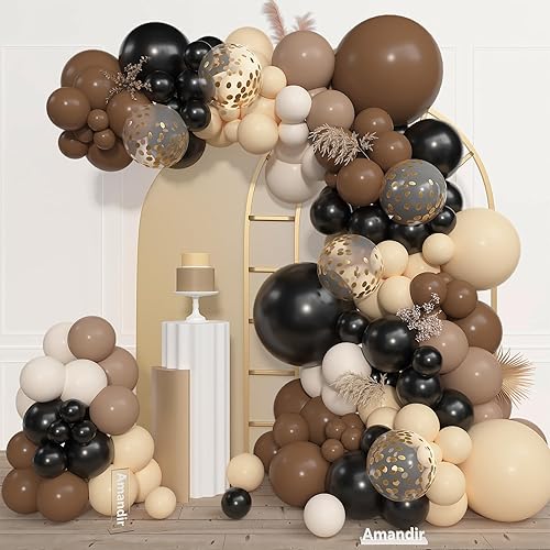 Miniatura 24 de Amandir Kit de arco de guirnalda de globos de oro rosa, 153 piezas, diferentes tamaños de 18, 12, 10, 5 pulgadas, globos metálicos de confeti de