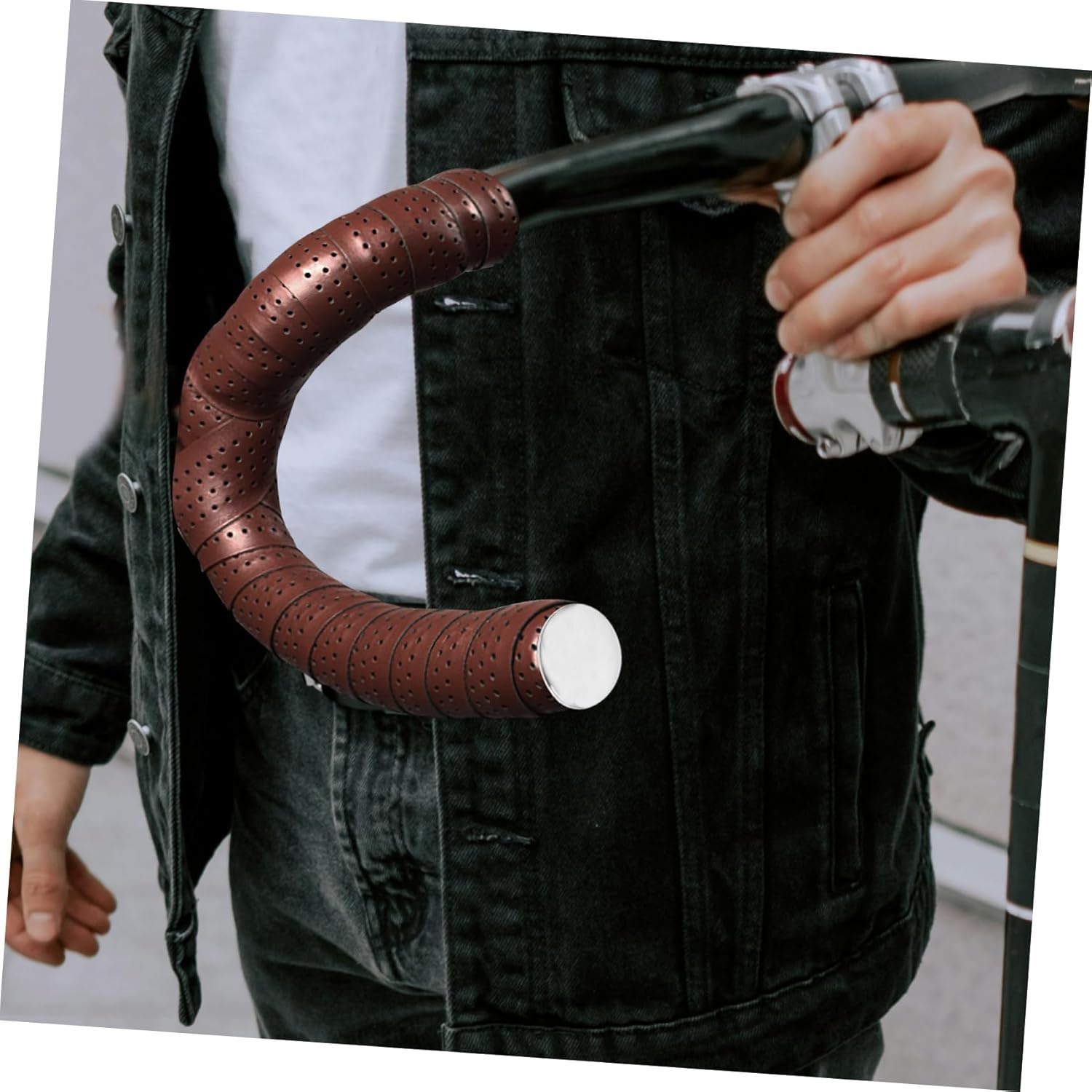 5sets Pu Leather Road Bike Handlebar Tapes Wear-Resistant Skid Grip for Enhanced Comfort and Safety for Cycling Enthusiasts Brown