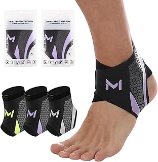2-Pack Adjustable Ankle Brace, Lace Up Ankle Stabilizer with Support Straps, Compression Sleeve for Plantar Fasciitis, Tendonitis, Sprain Support, Suitable for Men & Women (Purple)