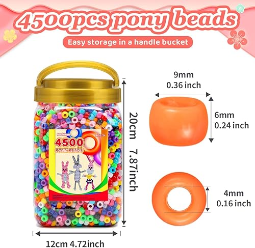 Vista 35 de Iooleem Cuentas de pony (2000 cuentas de poni negras), cuentas para hacer joyas, cuentas para manualidades, suministros de cuentas