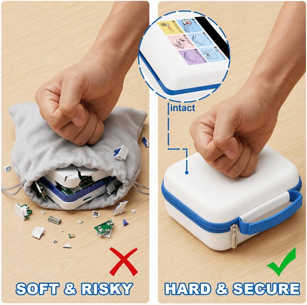 ANKHOH Photo Printer Carrying Case for Nelko PP01/PP03, Hard EVA image 5
