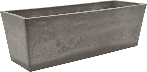 Arcadia Garden Products U65CT 849637003455 Simplicity - Caja con ventana, 25.5 x 9 pulgadas, cemento