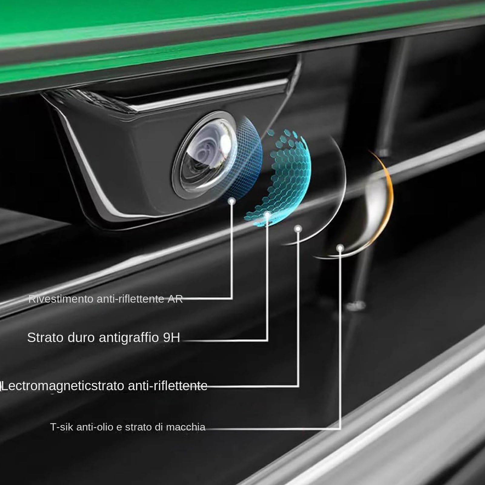 Set Da 2 Protezioni per Di Telecamere per Auto, Adesivi Protettivi per TelecamereRetromarcia, Coperture Impermeabili Trasparenti Ad Alta Trasparenza per Telecamere per Auto Camion Suv