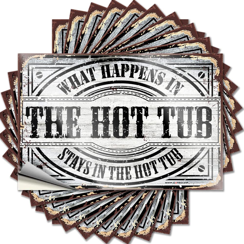 Decals Bathroom Accessories Decor Stone Half Case What Happens in The Hot Tub Stays in The Hot Tub - Scratch Resistant Stickers(8X12CM)