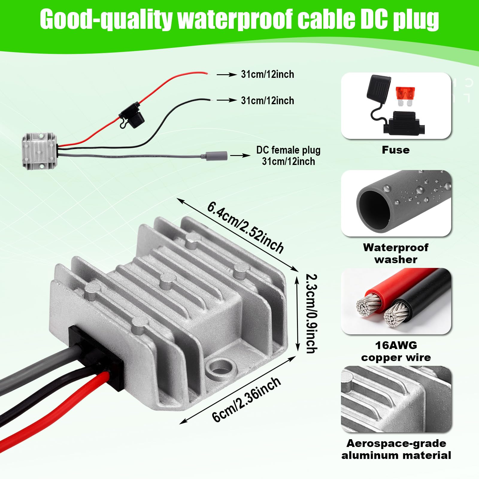 Adattatore di Alimentazione 12 V per Starlink Mini, Convertitore Step-Up CC Impermeabile con Spina Femmina Ingresso 9-28V 12V/24V a 30V 3,5A per Starlink Mini Accessori Alimentazione