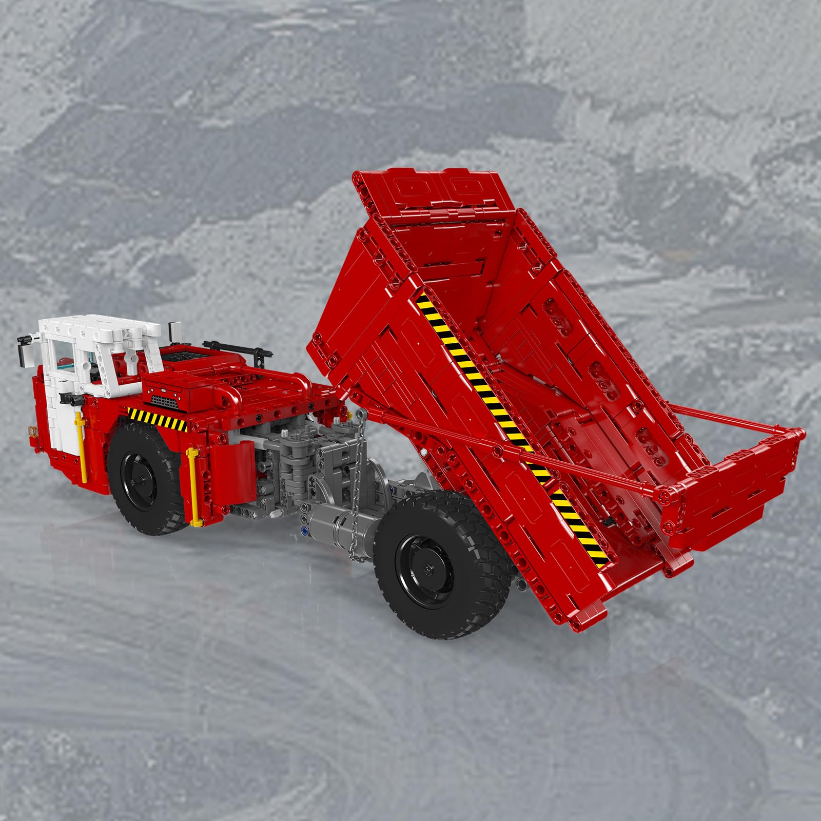 Mould King 17102 Technik Bergbau-Selbstentlader Baustein-Modell | MOC Elektrisch ferngesteuertes Baumaschinen-Bauset | APP Minen-Transport-LKW Technologie Klemmbausteine Bausatz（1730+ Teile）